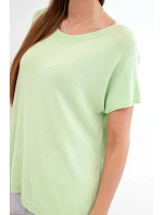 Dámská viskózová oversize halenka s krátkým rukávem a kulatým výstřihem jablková