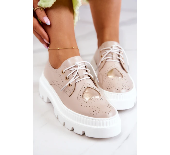 Kožené Boty S Srdce Béžová model 21577187 - Boto