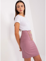 Tmavě růžová žebrovaná pletená sukně