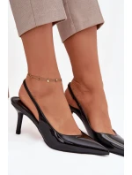 Lakované dámské lodičky na jehlovém podpatku – černé Phelia Lakované dámské lodičky na jehlovém podpatku – černé Phelia