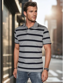 Pánská pruhovaná polokošile světle šedá FashionStreet PX0646