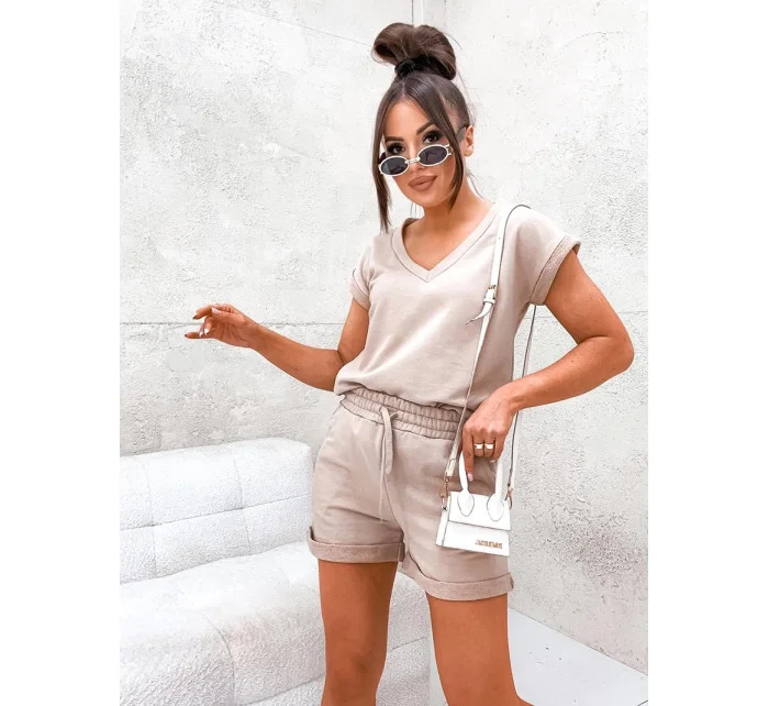 Béžový dámský letní bavlněný komplet model 20114368 - Moon Béžový dámský letní bavlněný komplet model 20114368 - Moon