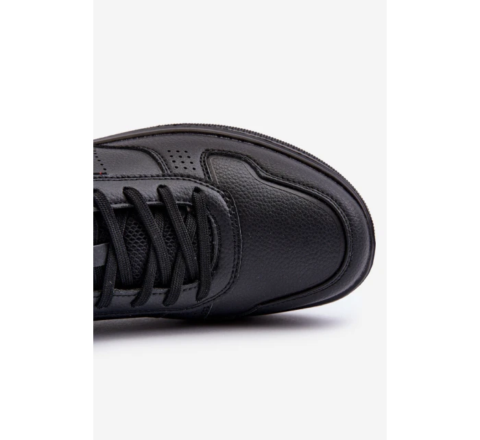 Lehké pánské tenisky na platformě z ekokože černé Uziran Lehké pánské tenisky na platformě z ekokože černé Uziran