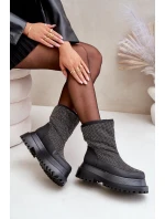 Ozdobené Sněhule Na Platformě A Plochém Podpatku Černé model 21679753 - Boto Ozdobené Sněhule Na Platformě A Plochém Podpatku Černé model 21679753 - Boto