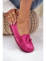 Dámské Ploché Klasické Semišové Mokasíny model 21686063 Fuchsie - S.Barski Dámské Ploché Klasické Semišové Mokasíny model 21686063 Fuchsie - S.Barski