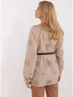 Bluzka LK BZ model 20470320 ciemny bezowy - FPrice Bluzka LK BZ model 20470320 ciemny bezowy - FPrice