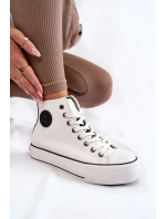 Dámské vysoké zateplené tenisky Big Star KK274170 Bíle Dámské vysoké zateplené tenisky Big Star KK274170 Bíle