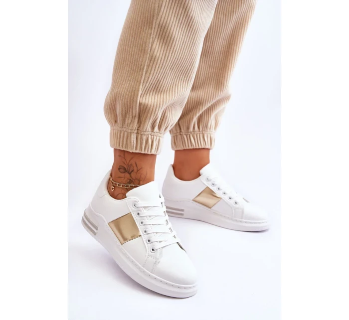 Klasické sportovní boty bílé a zlaté Follow Me Klasické sportovní boty bílé a zlaté Follow Me