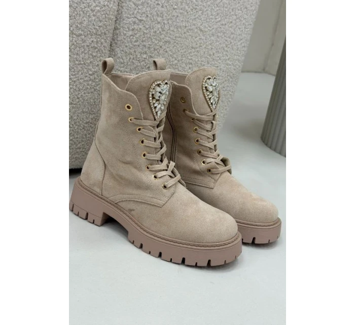 Dámské workery s krystalky na jazyku Rosira – světle béžové Dámské workery s krystalky na jazyku Rosira – světle béžové