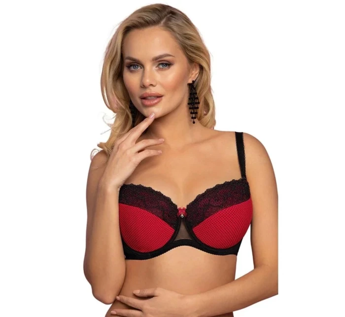 Dámská podprsenka VB-446 Tmavě červená s černou - Vena