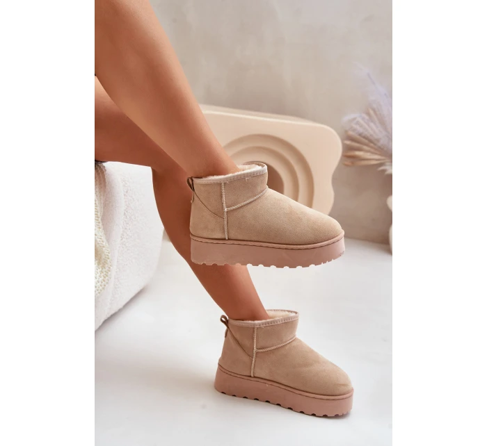 Dámské sněhové boty na platformě 20216-F Světle béžová - Xamella Dámské sněhové boty na platformě 20216-F Světle béžová - Xamella