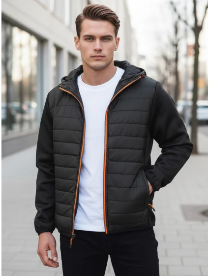 Pánská přechodná prošívaná bunda černá FashionStreet TX3785