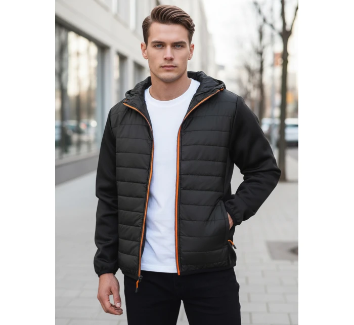 Pánská přechodná prošívaná bunda černá FashionStreet TX3785