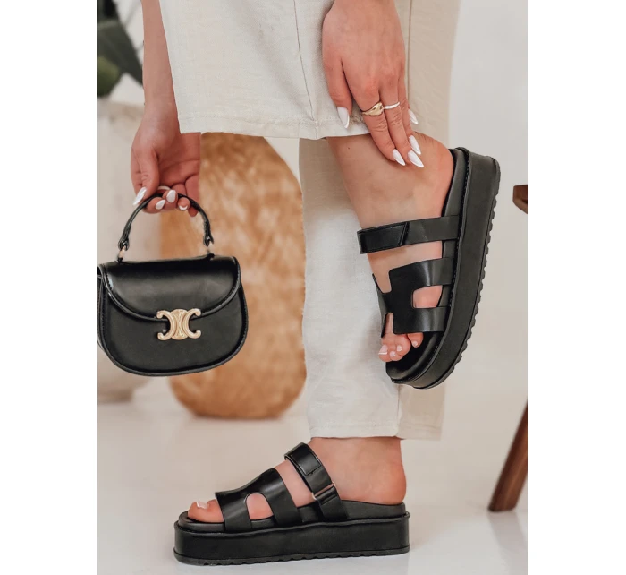 Dámské žabky na suchý zip black model 21987017 - Dstreet