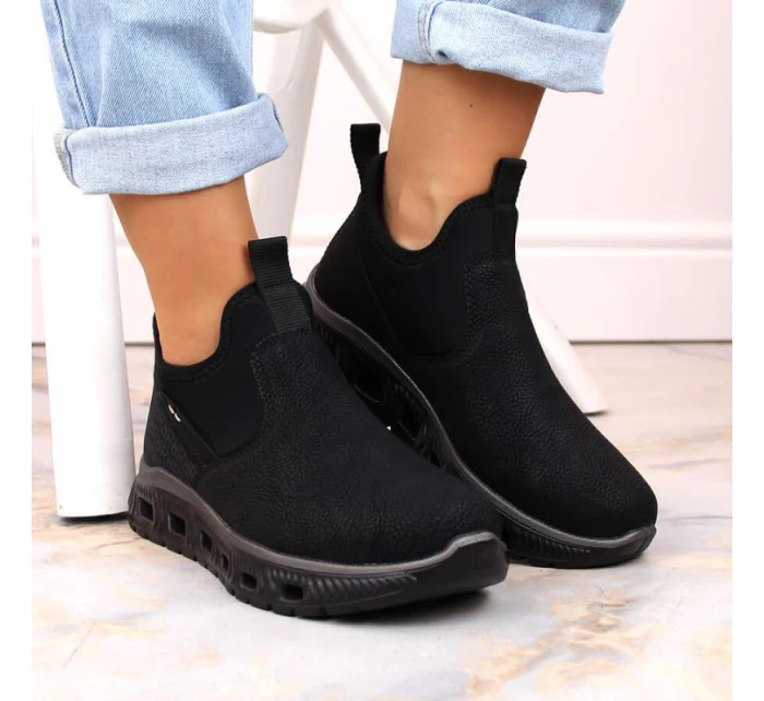 Rieker W RKR616 černá nazouvací pohodlná kotníková obuv