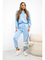 Komplet máslová látka teplákové + kalhoty modrý Komplet máslová látka teplákové + kalhoty modrý