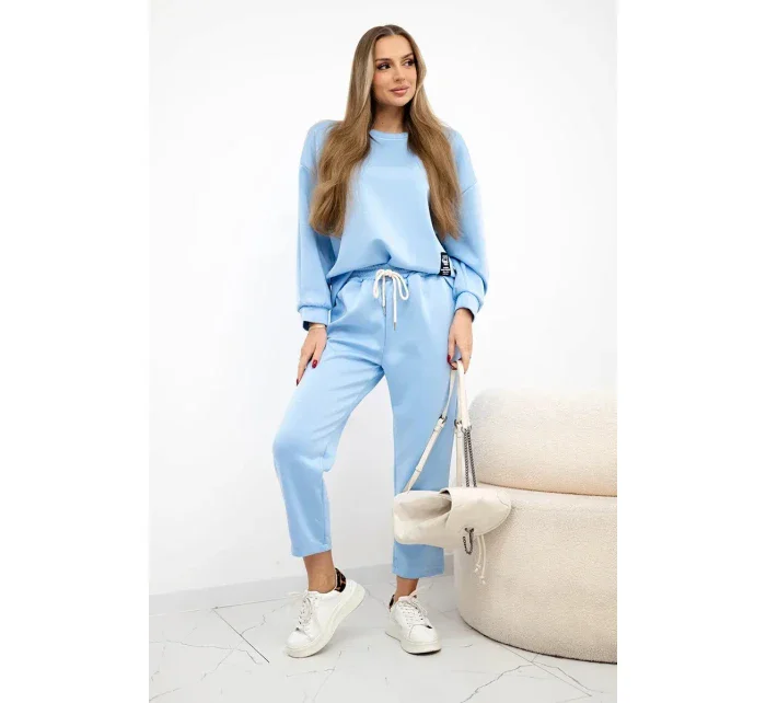 Komplet máslová látka teplákové + kalhoty modrý Komplet máslová látka teplákové + kalhoty modrý