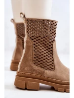 Kožené boty Nicole Světle hnědé model 21574573 - Boto