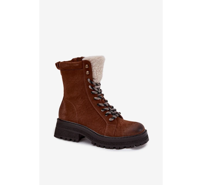 Dámské trekové boty z eko kůže Camel model 21744744 - Boto Dámské trekové boty z eko kůže Camel model 21744744 - Boto