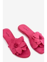 Dámské ploché nazouváky s ozdobnými květinami Fuksie Elzoria Dámské ploché nazouváky s ozdobnými květinami Fuksie Elzoria