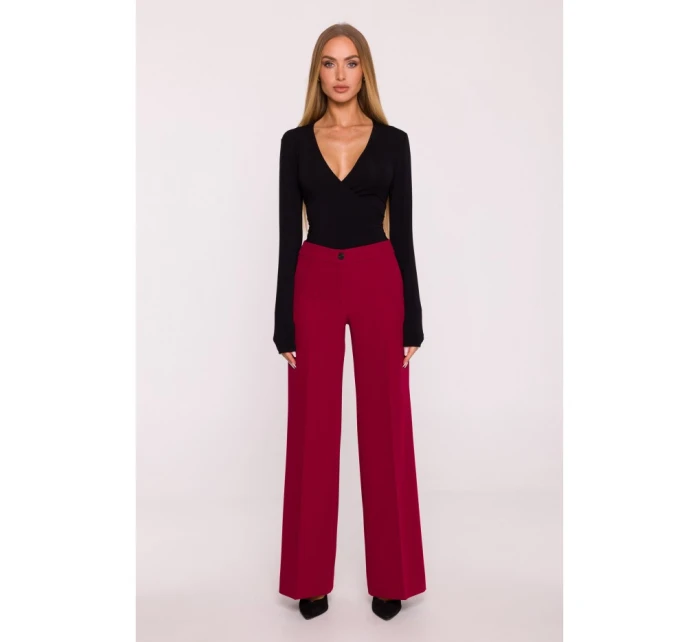 M875 Široké kalhoty - bordó