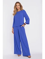 M905 Elegantní halenka s volnými rukávy - modrá