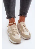 Béžové dámské tenisky vyrobené z eko kůže model 20447635 - Kesi Béžové dámské tenisky vyrobené z eko kůže model 20447635 - Kesi