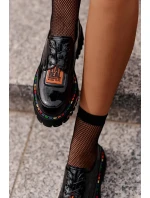 Lakované Dámské Polobotky Šněrovací Artiker Černé Lakované Dámské Polobotky Šněrovací Artiker Černé