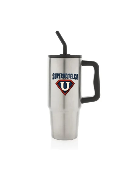 SUPERUČITELKA (ZNAK) - stříbrný cestovní termohrnek 900 ml  