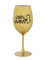 VÍNOSAURUS - zlatá sklenice na víno 350 ml VÍNOSAURUS - zlatá sklenice na víno 350 ml