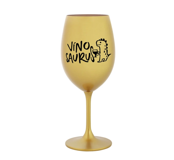 VÍNOSAURUS - zlatá sklenice na víno 350 ml VÍNOSAURUS - zlatá sklenice na víno 350 ml
