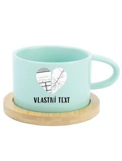 Personalizovaný keramický hrníček Makronka - dvě mapy jako srdce