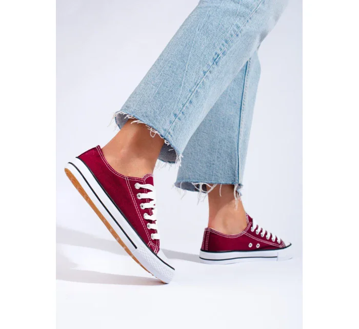 Exkluzívní vínový tenisky dámské bez podpatku Exkluzívní vínový tenisky dámské bez podpatku