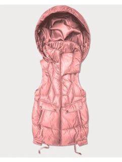 bezrękawnik damski z kapturem Goodlookin różowy model 22032796 - S'WEST