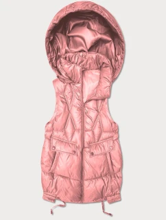 bezrękawnik damski z kapturem Goodlookin różowy model 22032796 - S'WEST