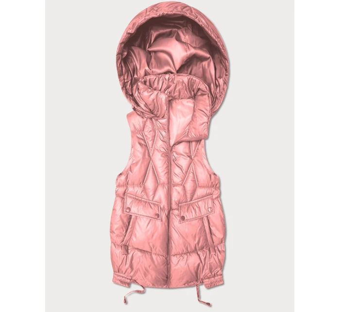 bezrękawnik damski z kapturem Goodlookin różowy model 22032796 - S'WEST bezrękawnik damski z kapturem Goodlookin różowy model 22032796 - S'WEST