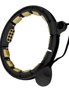 HHM13 NOVÝ HULA HOP ČERNÝ/ZLATÝ S MAGNETY A ZÁVAŽÍM + POČÍTADLO HMS