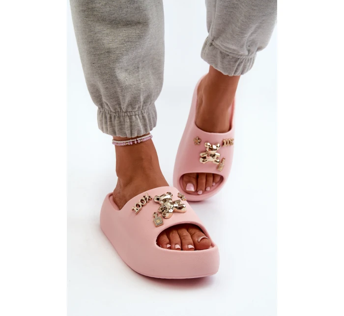 Dámské lehké pěnové žabky s ozdobami růžové Orchia Dámské lehké pěnové žabky s ozdobami růžové Orchia