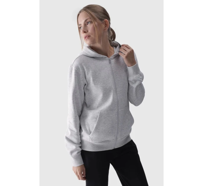 Dámská Mikina S Kapucí Rozepínací Bavlněná 4F Šedá 4FWMM00TSWSF1467-27M