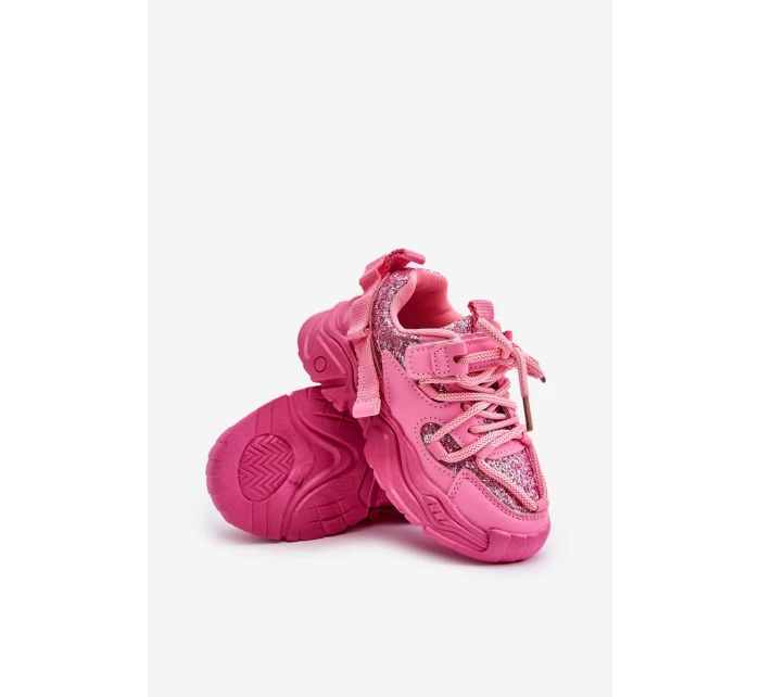 Dětské tenisky ozdobené flitry růžové Liatoma