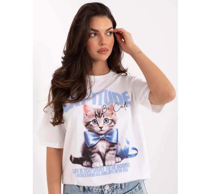 T shirt model 21378820 biało niebieski - FPrice