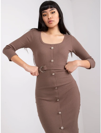 Sukienka RV SK model 21717596 brązowy - FPrice Sukienka RV SK model 21717596 brązowy - FPrice