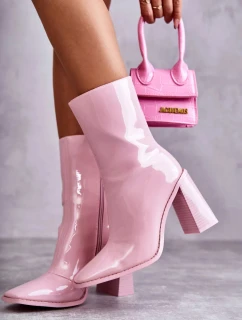 Dámské lakované kozačky Růžove Margit