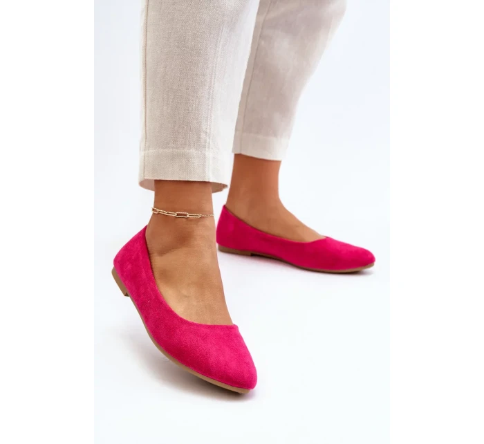 Dámské semišové baleríny Fuchsia Kommia
