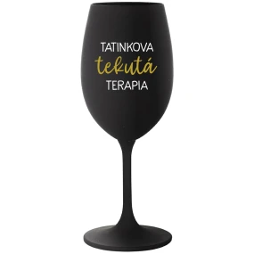TATINKOVA TEKUTÁ TERAPIA - čierny pohár na víno 350 ml TATINKOVA TEKUTÁ TERAPIA - čierny pohár na víno 350 ml
