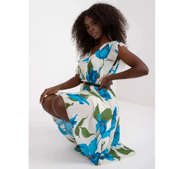 Dámské šaty DHJ SK N13198 2.64P modro-bílé - FPrice Dámské šaty DHJ SK N13198 2.64P modro-bílé - FPrice