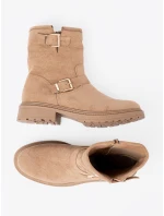 Výborné Karmelowy dámské kotníčkové boty na plochém podpatku Výborné Karmelowy dámské kotníčkové boty na plochém podpatku