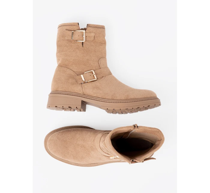 Výborné Karmelowy dámské kotníčkové boty na plochém podpatku Výborné Karmelowy dámské kotníčkové boty na plochém podpatku