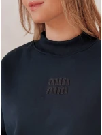 Dámská oversize mikina s nášivkou LOVASON navy blue FashionStreet BY1416