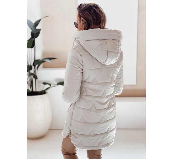 Dámská prošívaná zimní bunda s kapucí světle šedá FashionStreet TY5092 Dámská prošívaná zimní bunda s kapucí světle šedá FashionStreet TY5092